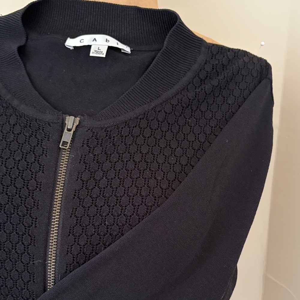CAbi Black Zip-Front Knit Sweater - Picture 4 of 4